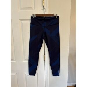 Brooks Women's Sz M Leggings High Waisted Navy‎ & Blue Design